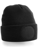 Circular patch beanie
